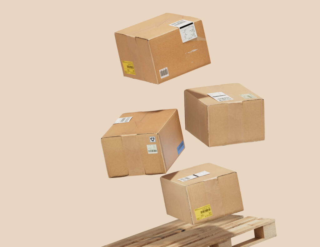 parcels placed on a pallet