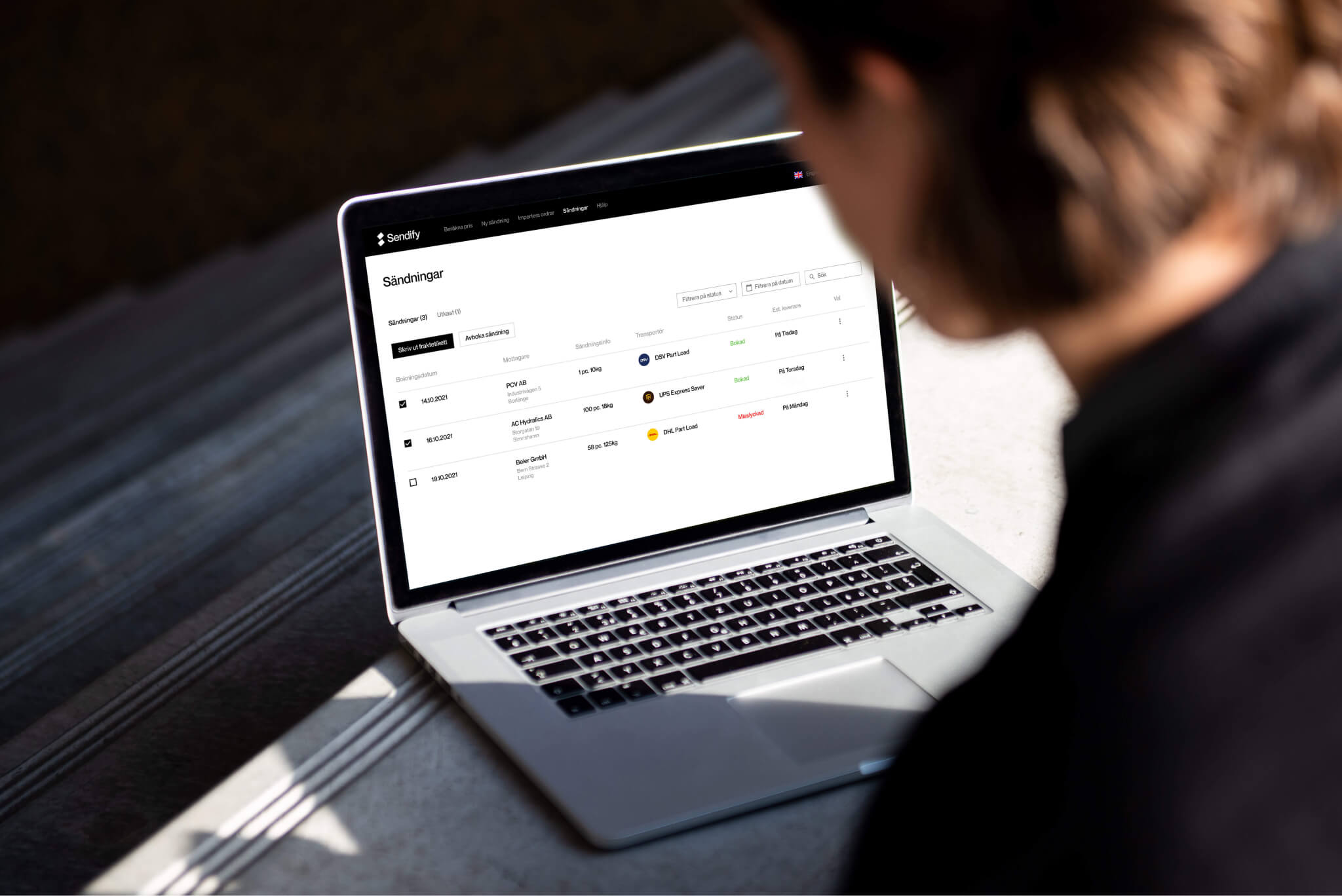 sendify skicka pall med dhl