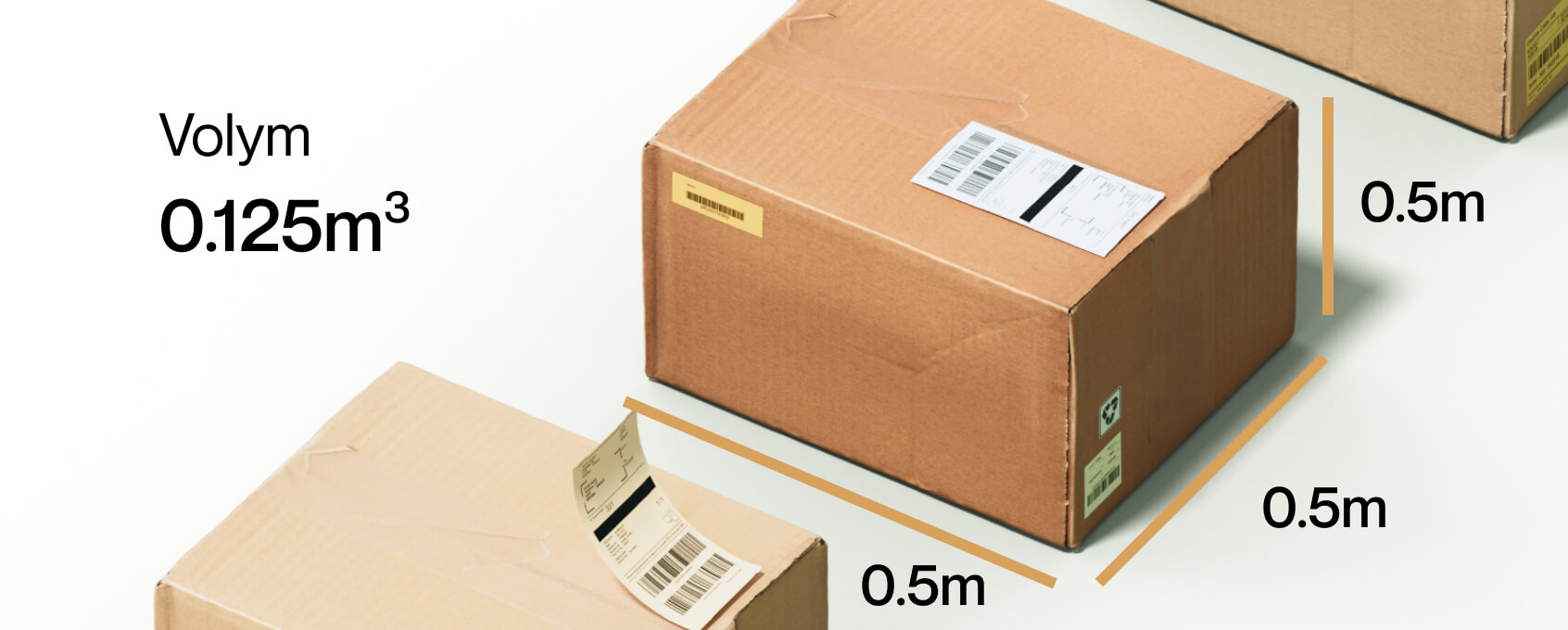 exempel på volymvikt för ett paket som skickas med fraktbokningstjänsten Sendify 
