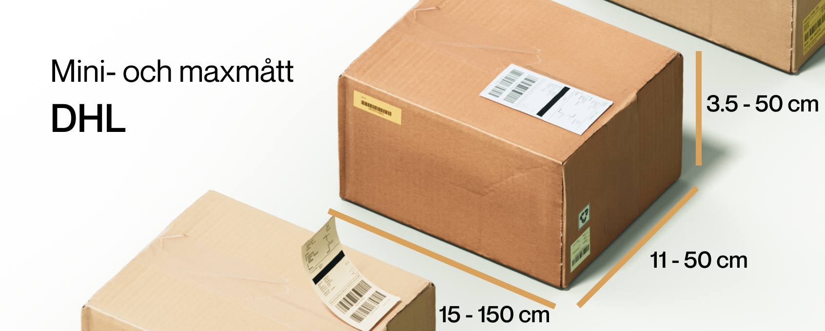 Skicka paket mini- och maxmått dhl